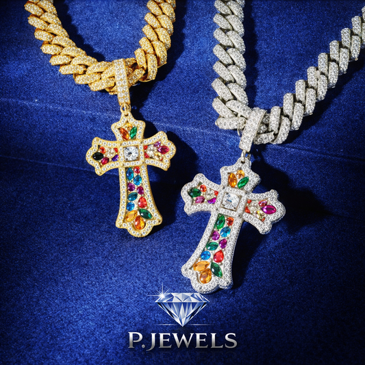 Moissanite Cross Pendant Necklace – VVS Iced Out Hip Hop Chain