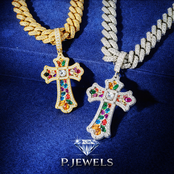 Moissanite Cross Pendant Necklace – VVS Iced Out Hip Hop Chain
