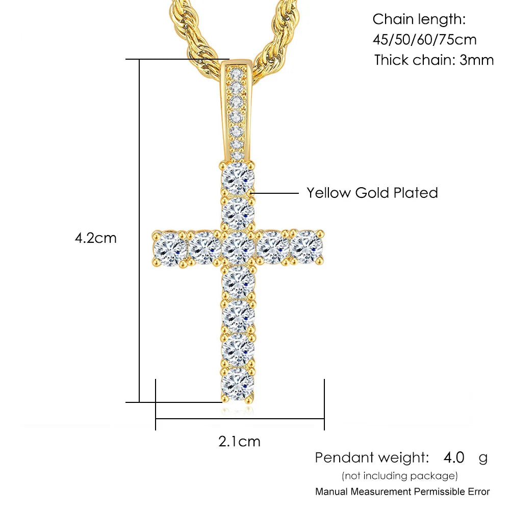 Close up of Cross Pendant Necklace pendant details