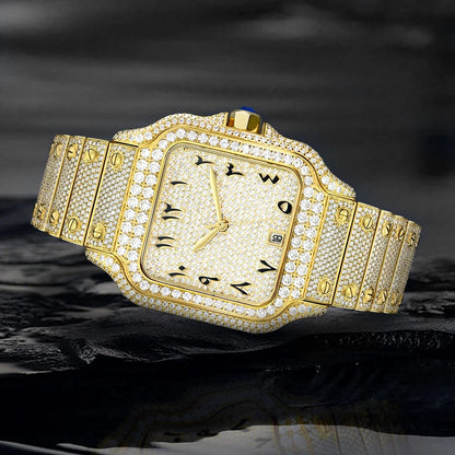 Moissanite Diamond Automatic Watch – Luxury Men’s Mechanical Timepiece