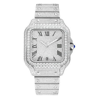 Moissanite Diamond Automatic Watch – Luxury Men’s Mechanical Timepiece