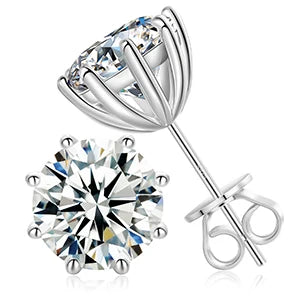 VVS Moissanite 0.5-12ct 8 Prong Stud Earrings – Luxury Sparkle