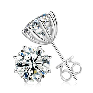 VVS Moissanite 0.5-12ct 8 Prong Stud Earrings – Luxury Sparkle