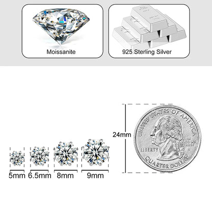 VVS Moissanite 0.5-12ct 8 Prong Stud Earrings product details