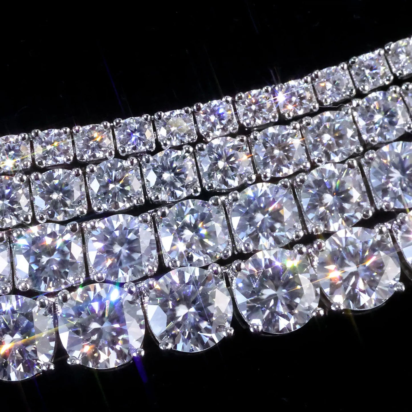 VVS Moissanite Tennis Chain featuring sparkling VVS moissanite stones in a luxurious iced-out design.