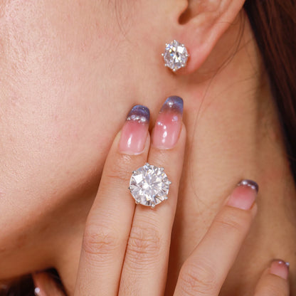 VVS Moissanite 0.5-12ct 8 Prong Stud Earrings – Luxury Sparkle