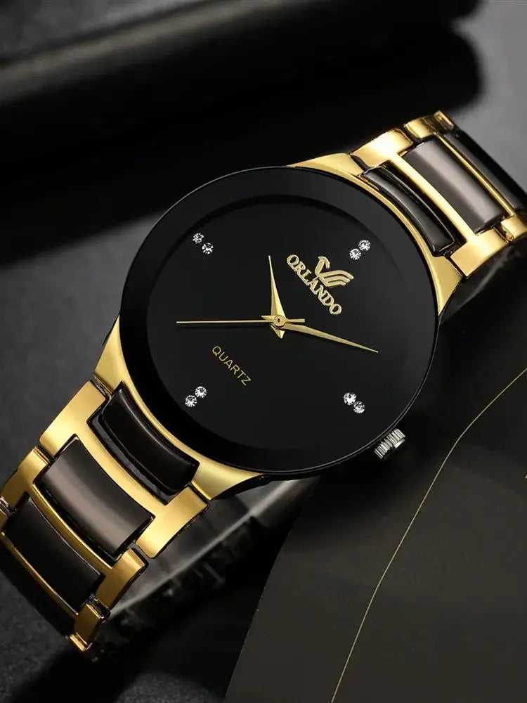 Black Dial Steel Quartz Watch product details