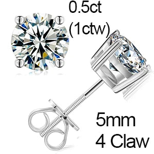 VVS Moissanite 0.5-12ct 8 Prong Stud Earrings – Luxury Sparkle