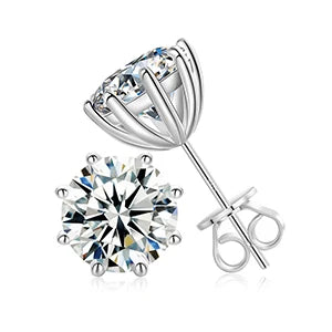 VVS Moissanite 0.5-12ct 8 Prong Stud Earrings – Luxury Sparkle