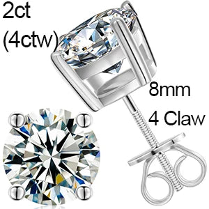 VVS Moissanite 0.5-12ct 8 Prong Stud Earrings – Luxury Sparkle