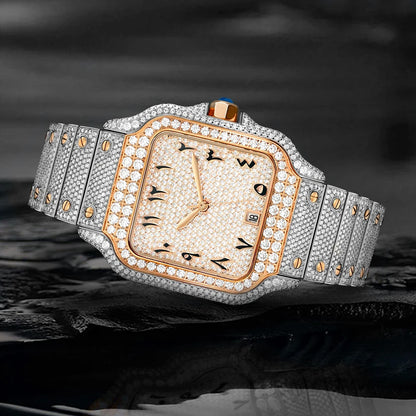 Moissanite Diamond Automatic Watch – Luxury Men’s Mechanical Timepiece