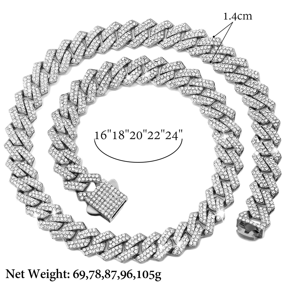 14MM Iced Cuban Link Chain Necklace – Hip Hop CZ Diamond Chain