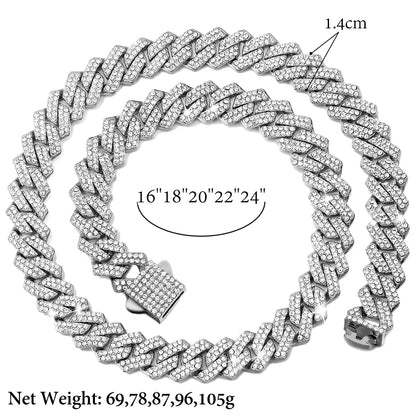 14MM Iced Cuban Link Chain Necklace – Hip Hop CZ Diamond Chain