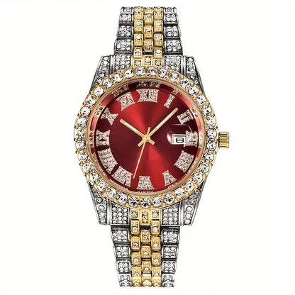 Vintage Watch Inspired Retro Quartz Timepiece red dial watches on white background