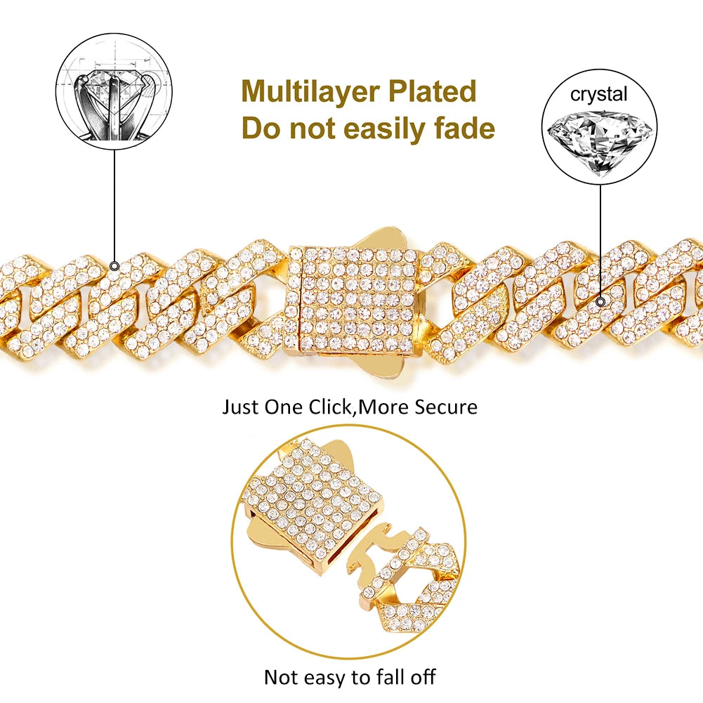 14MM Iced Cuban Link Chain Necklace product details