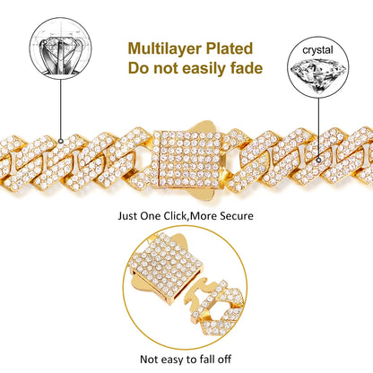 14MM Iced Cuban Link Chain Necklace product details