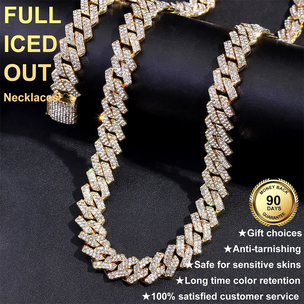 14MM Iced Cuban Link Chain Necklace – Hip Hop CZ Diamond Chain