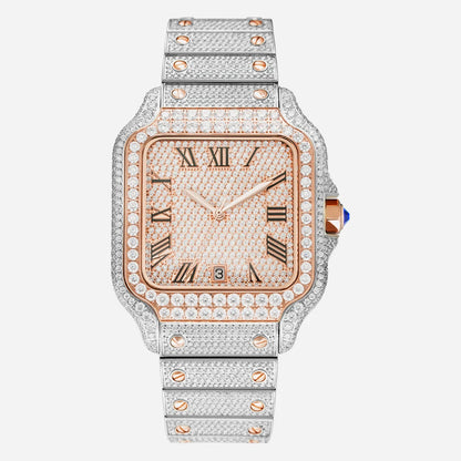 Moissanite Diamond Automatic Watch – Luxury Men’s Mechanical Timepiece